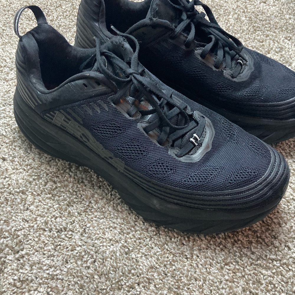 Hoka One One Bondi 6 Shoes Mens Size 12 Wide Black Running Cushion 1019271